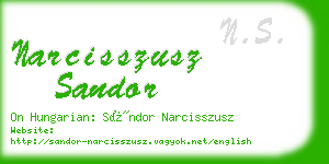 narcisszusz sandor business card